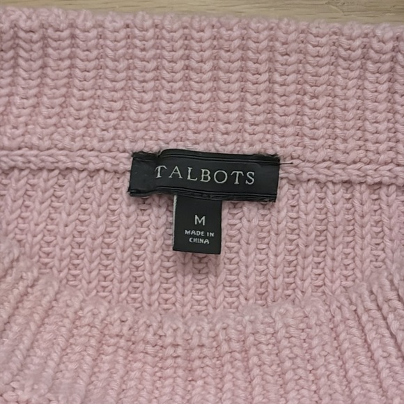 Talbots | Bubblegum Pink | Cable Knit | Mock Turtleneck Sweater | Size M - Picture 2 of 4